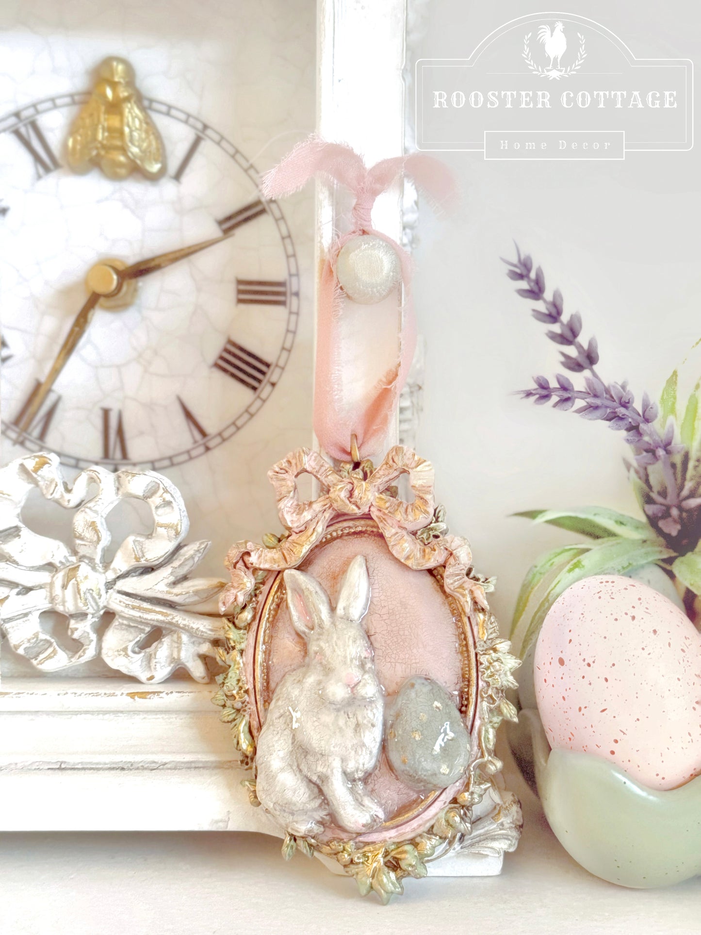 Hopping Into Spring Ceramic Ornament