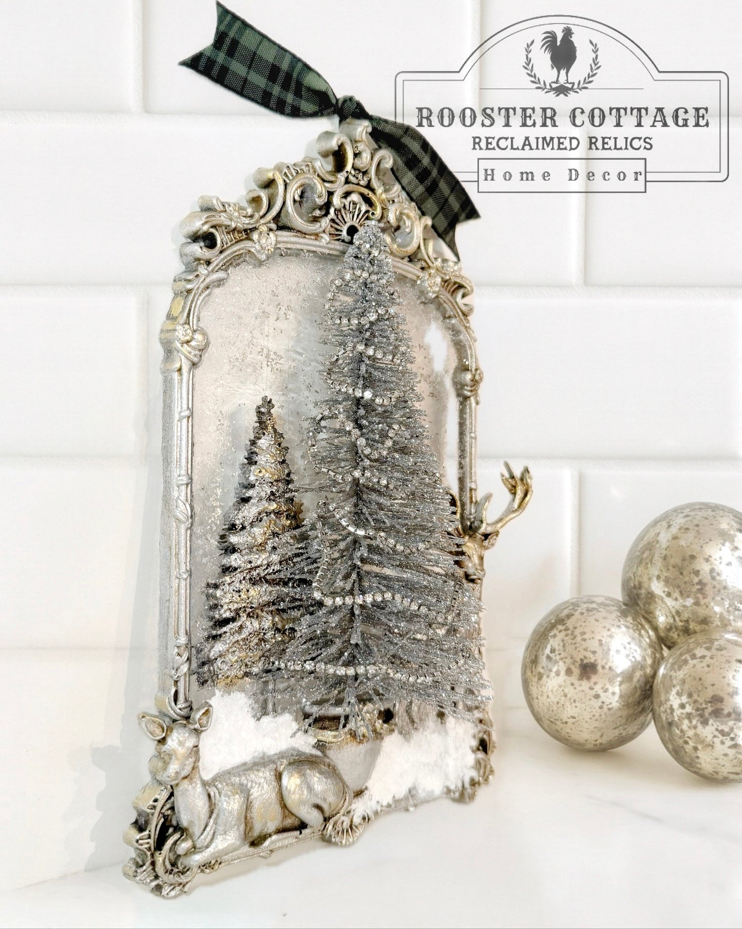 Winter Deer Ornament - Large