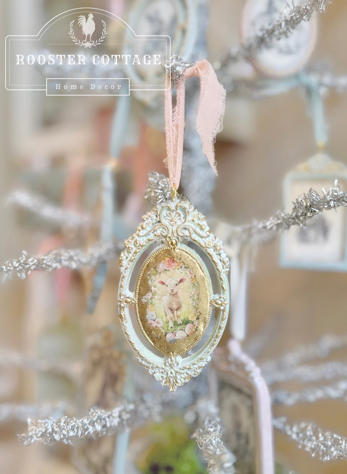 Easter Lamb Ceramic Ornament