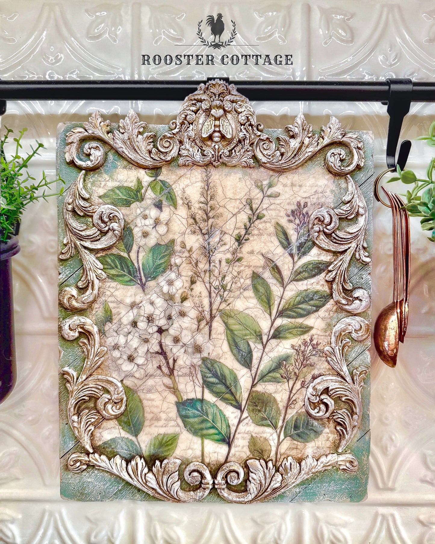 French Country Botanical Wall Plaque