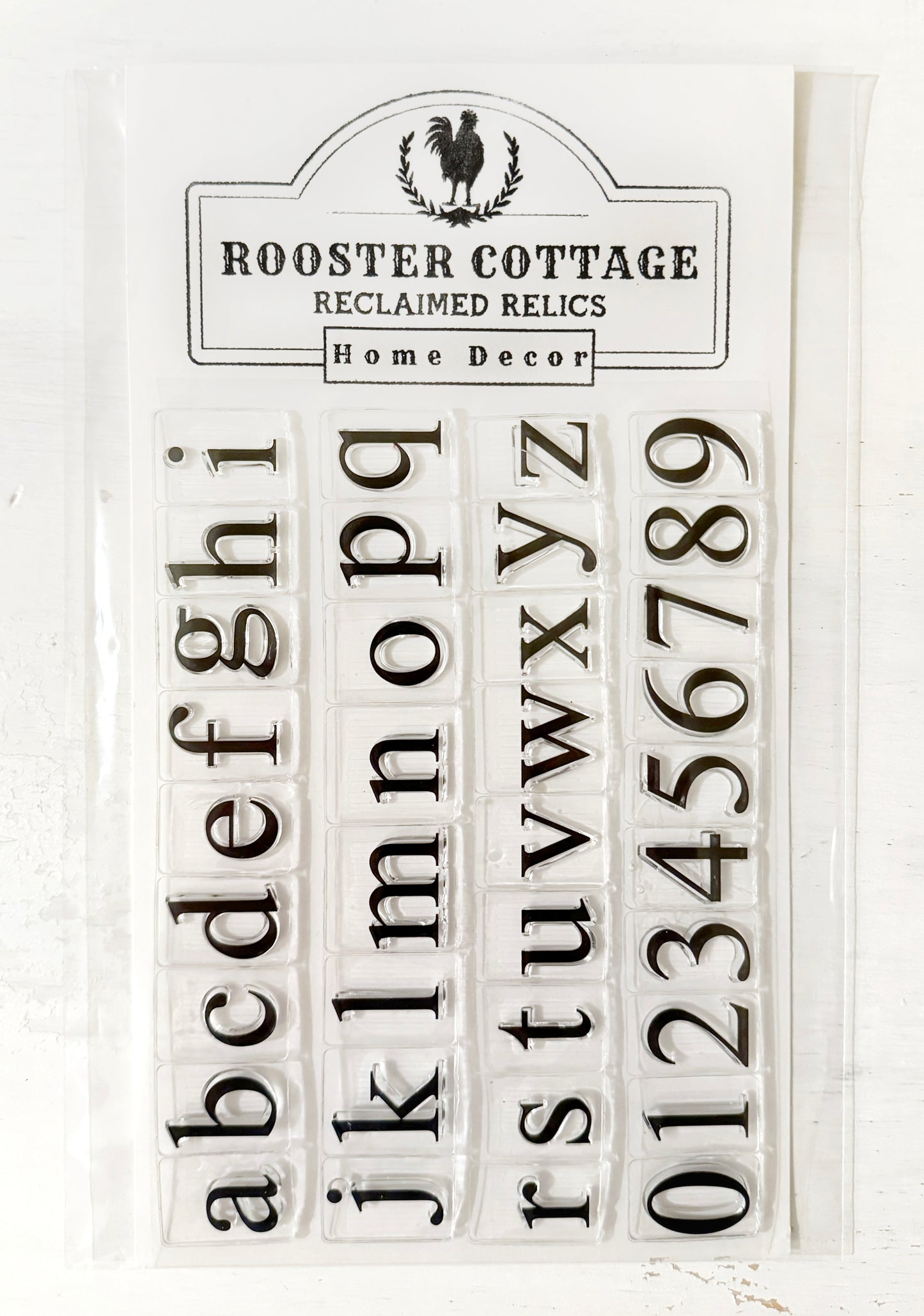 Alphabet / Numbers Clear Cling Stamp Set Lower Case abc