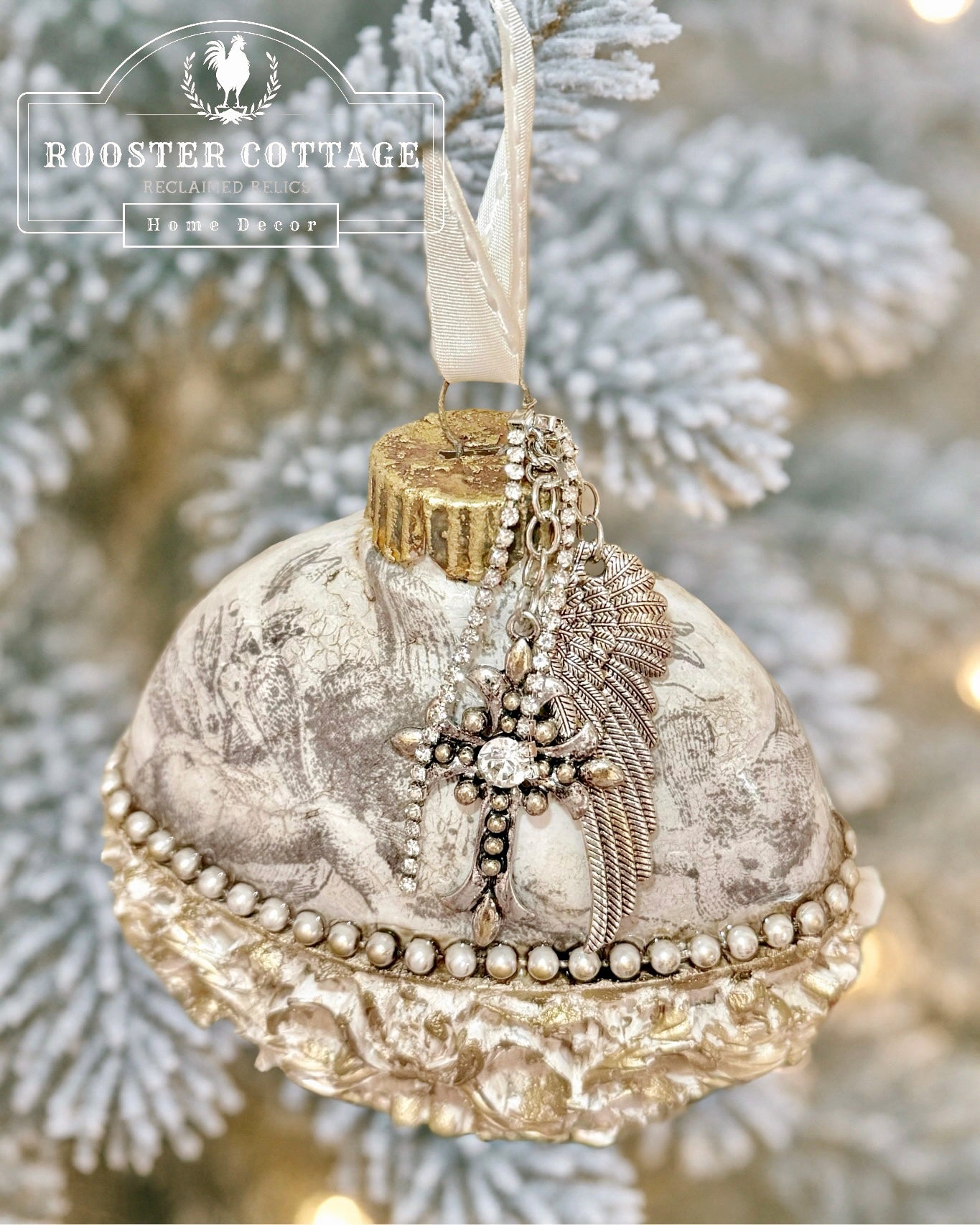 Jewel Adorned Cherub Ornament