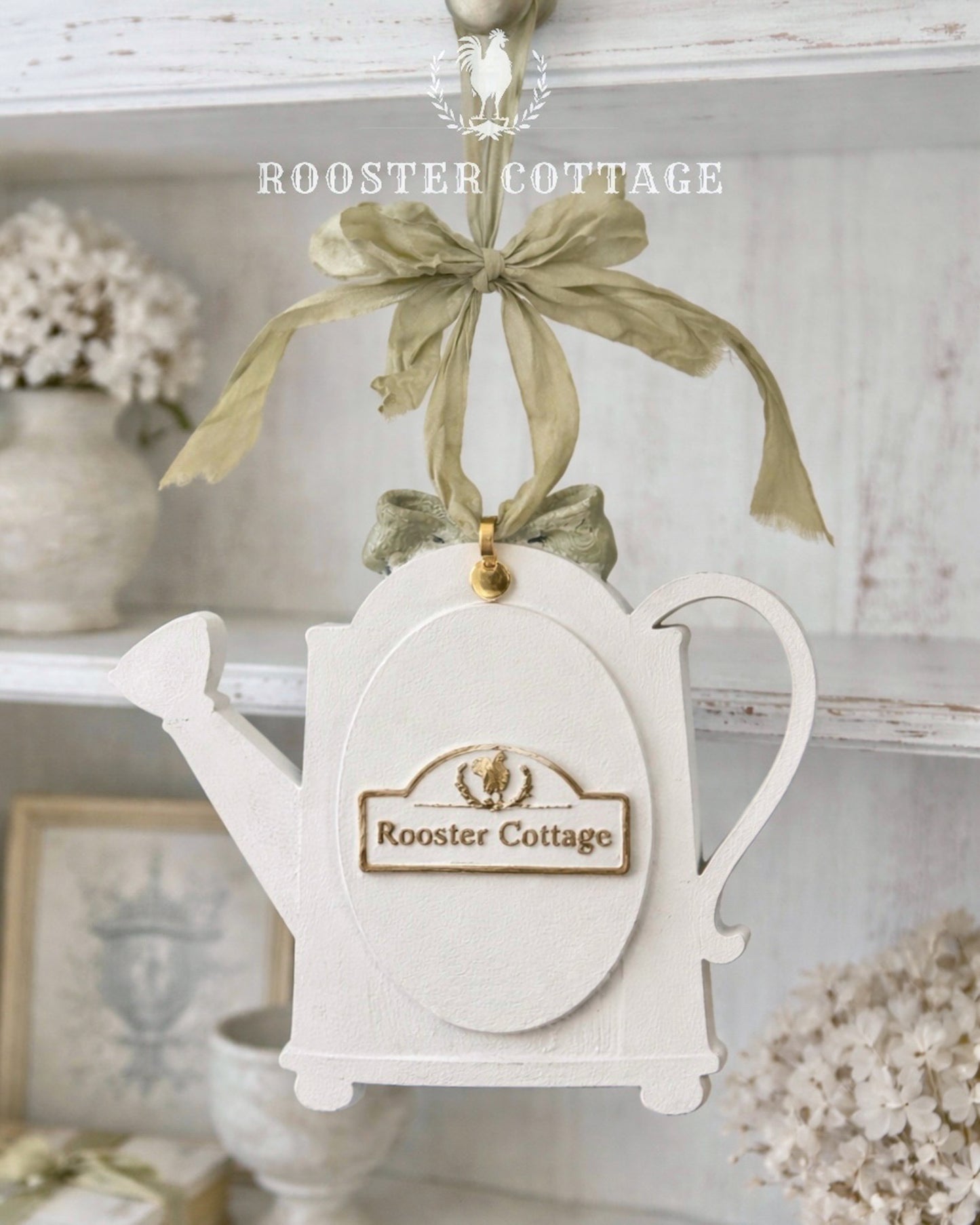 Swan Cameo Watering Can Ornament (Finished Piece)