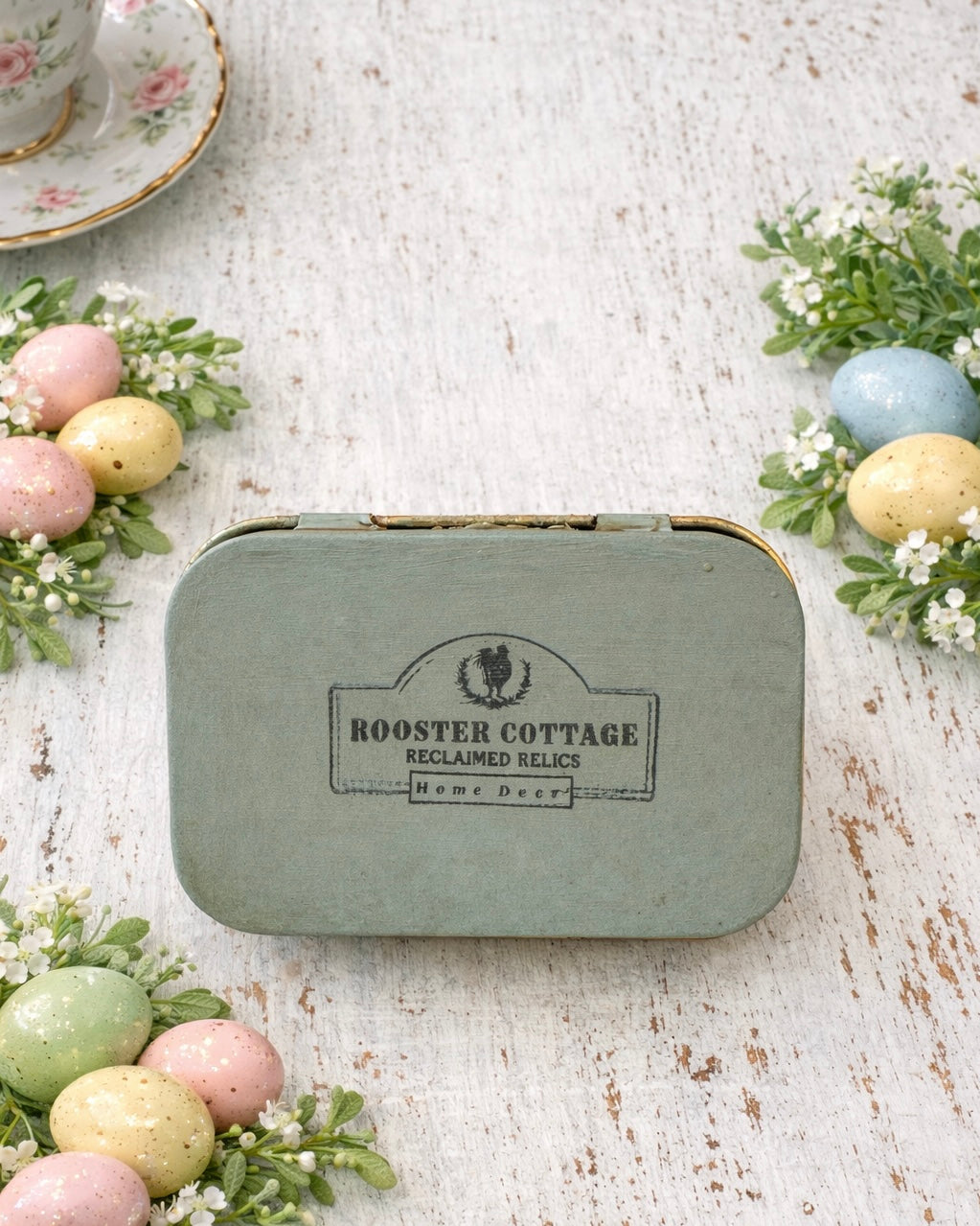 Bunny’s Tea Garden Keepsake Tin Box (Finished Piece)