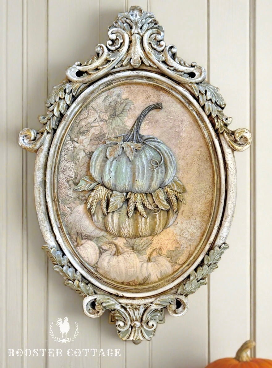 Fall Harvest Framed Stacked Pumpkins - Large