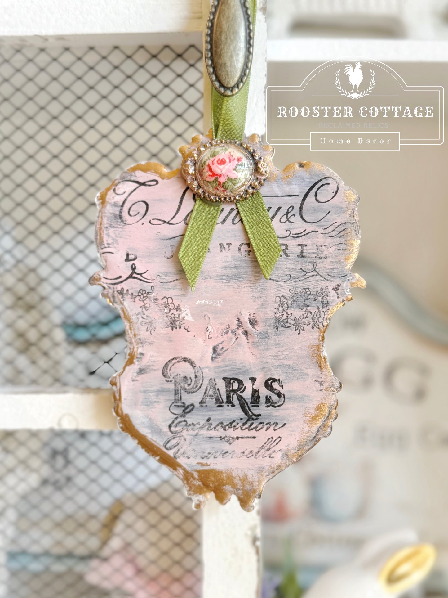 Rose Adorned Framed Ornament