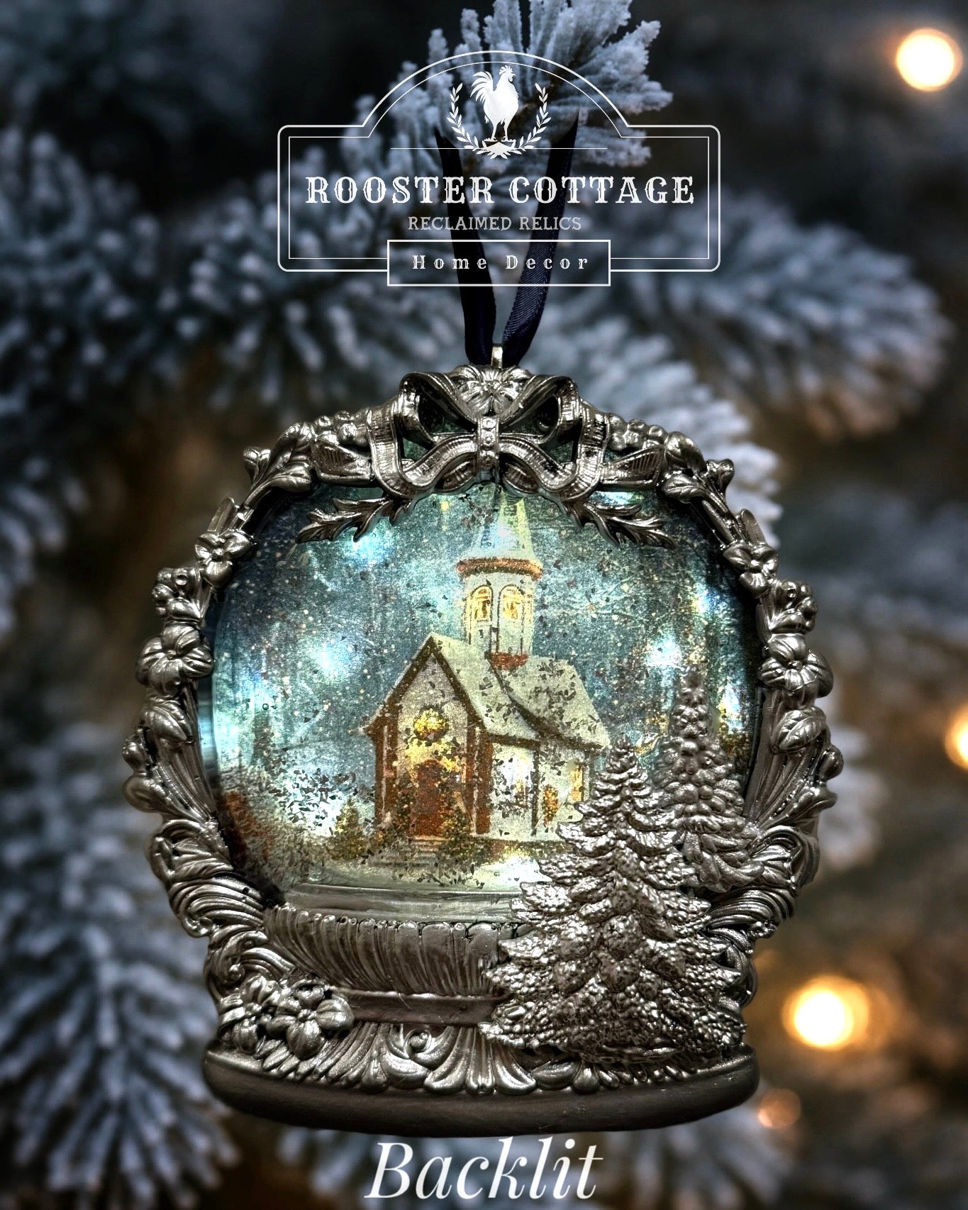 Let There Be Light Snow Globe Ornament