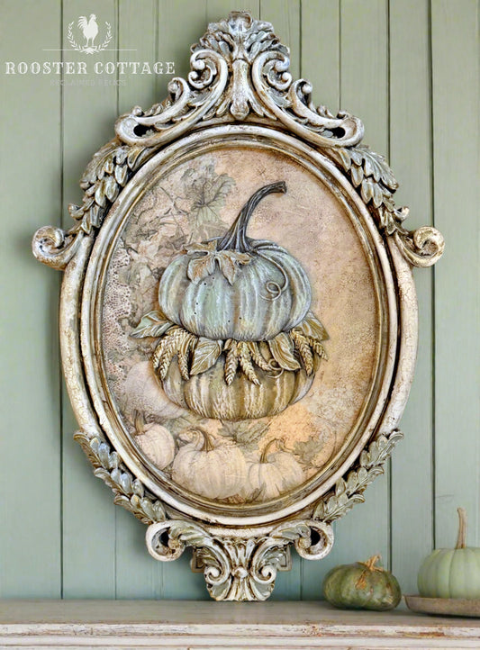 Fall Harvest Framed Stacked Pumpkins - Large