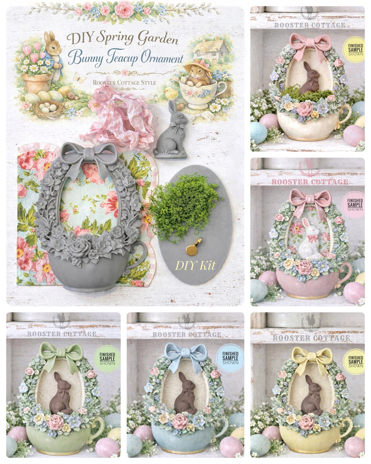 DIY Spring Garden Bunny Teacup Ornament Kit