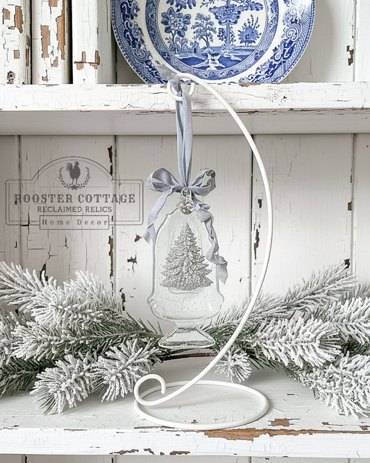 Melting Ice Cloche Ornament with Silver Tree