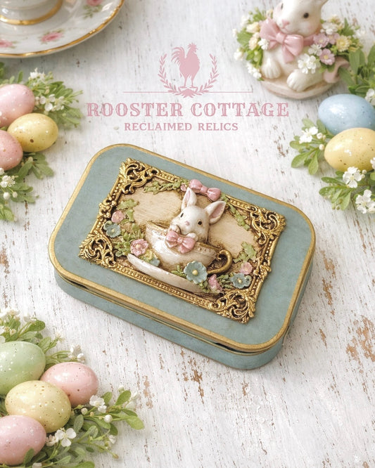 Bunny’s Tea Garden Keepsake Tin Box (Finished Piece)
