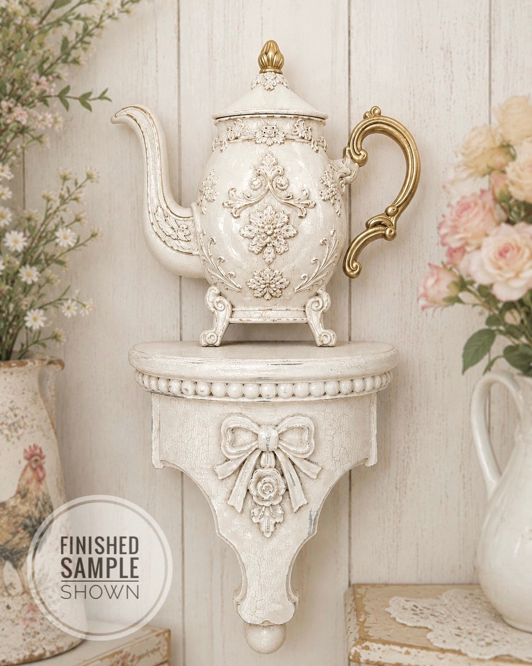 DIY French Manor Teapot Wall Decor (Unfinished)