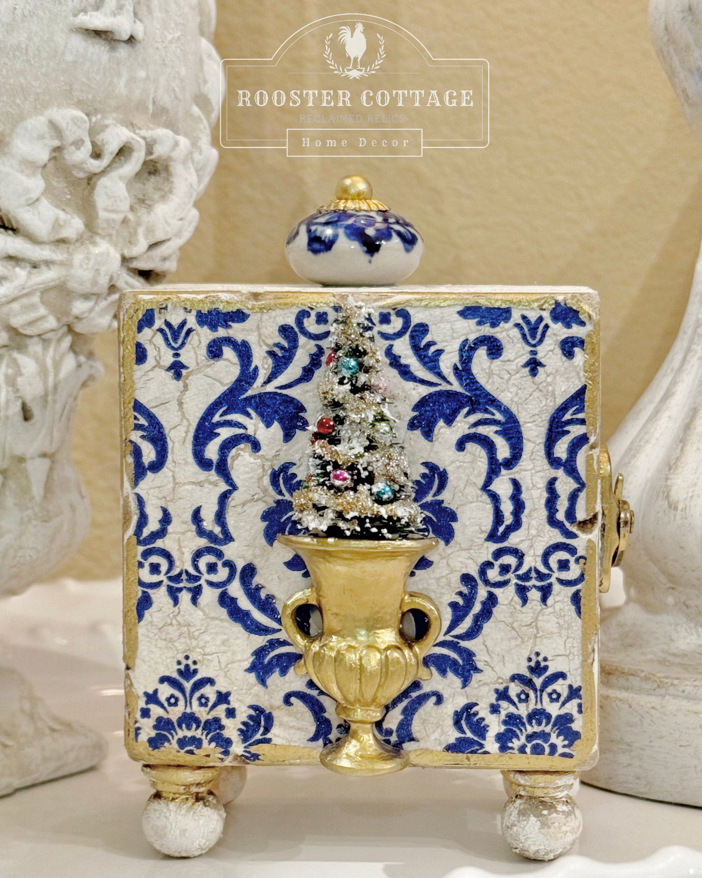 Blue & White Porcelain Christmas Diorama Box