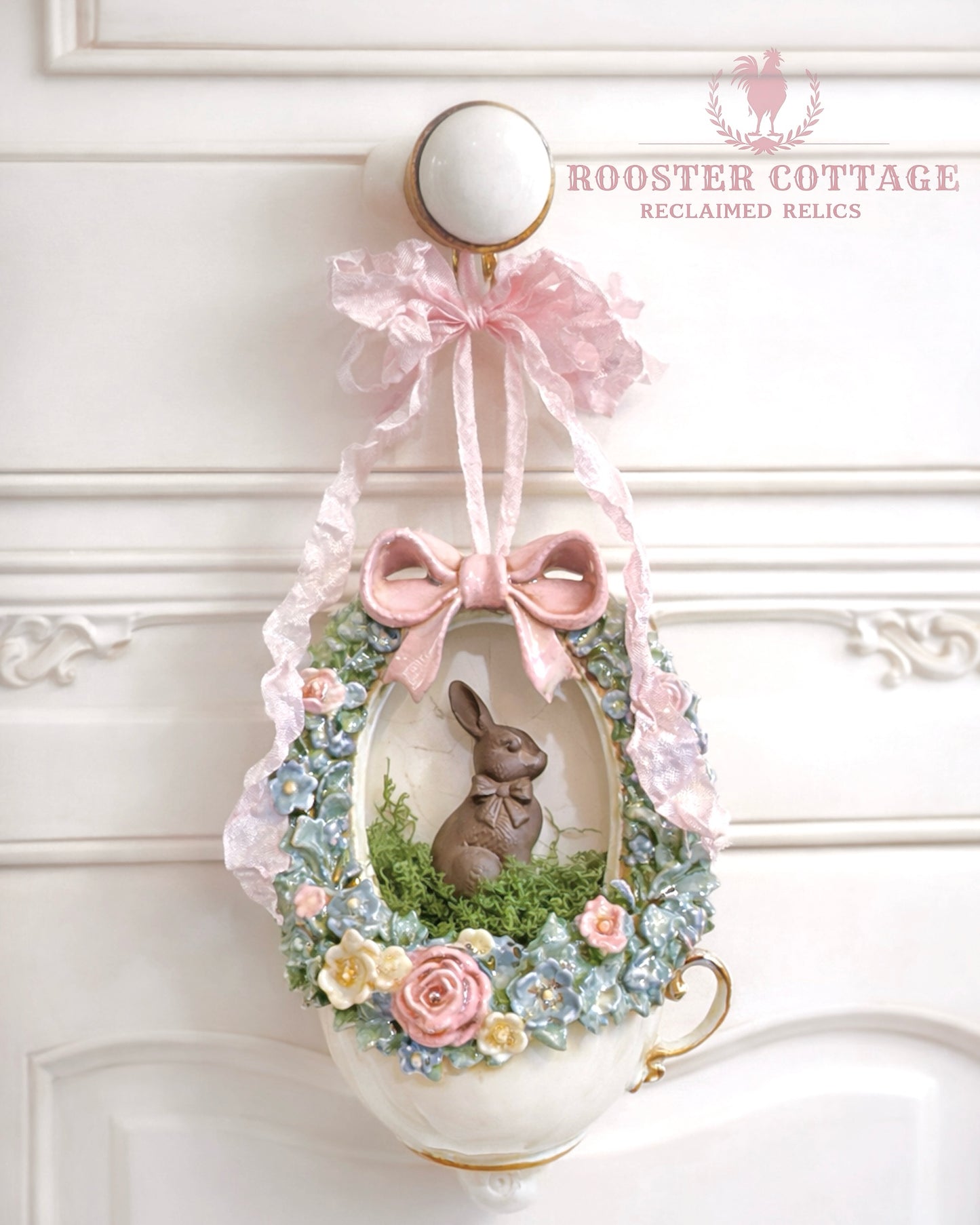 Spring Garden Bunny Teacup Ornament
