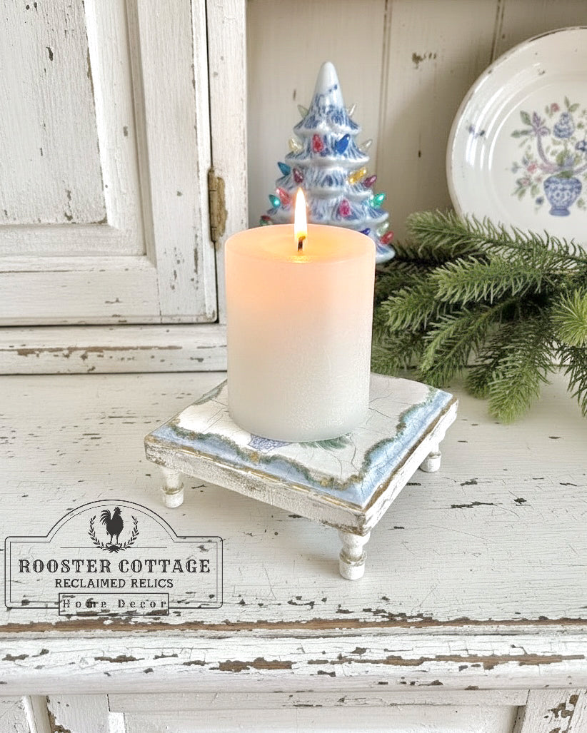 Vintage Christmas Tile Pedestal Riser