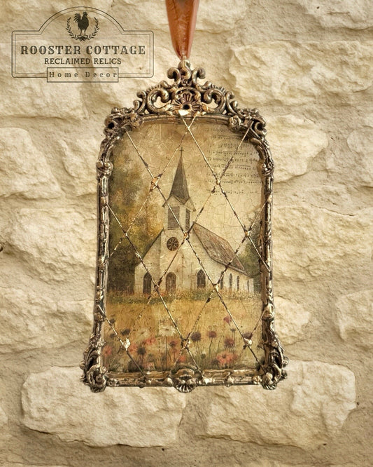 Framed Countryside Fall Church