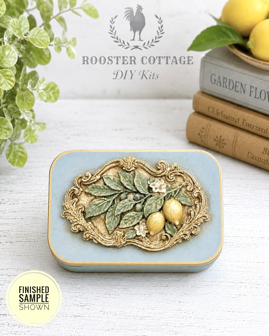 DIY Lemon Grove Keepsake Tin Box Kit (Unfinished)