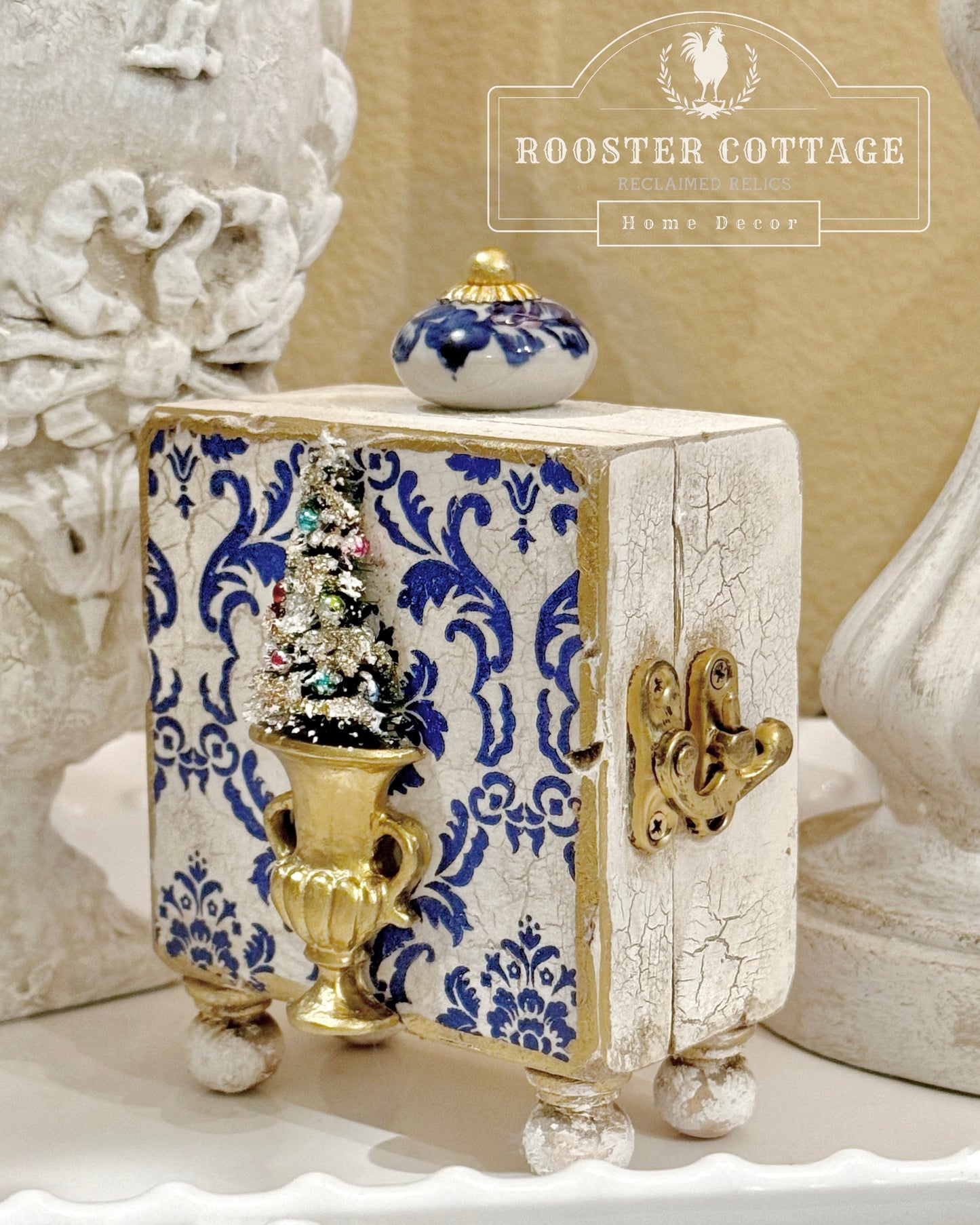Blue & White Porcelain Christmas Diorama Box