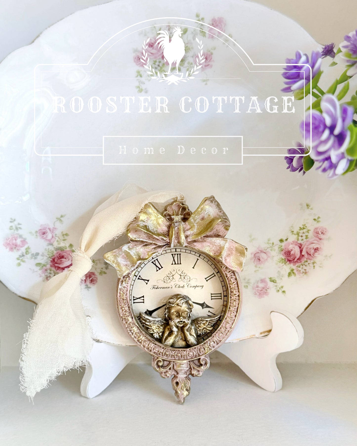 Timeless Cherub Clock Ornament