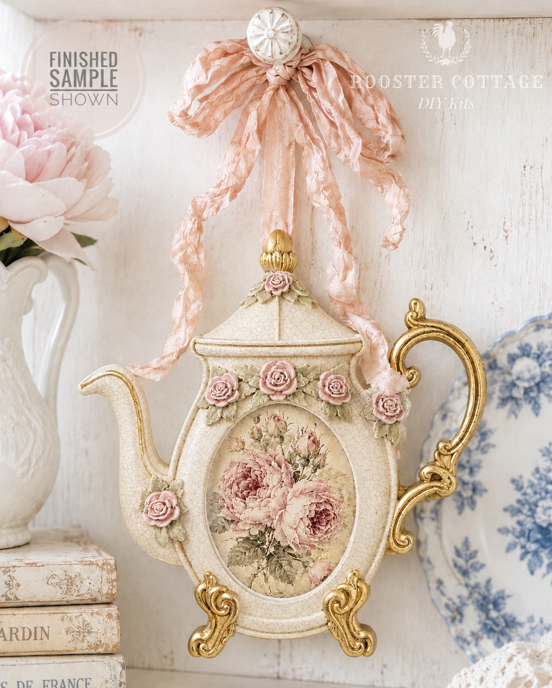DIY French Manor Teapot Frame Ornament Kit (Unfinished)