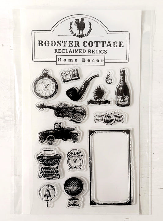 Vintage Clear Cling Stamp Set
