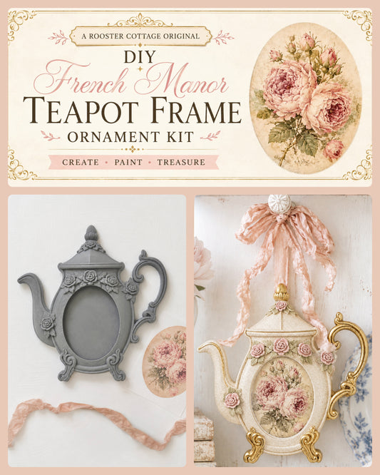 DIY French Manor Teapot Frame Ornament Kit (Unfinished)