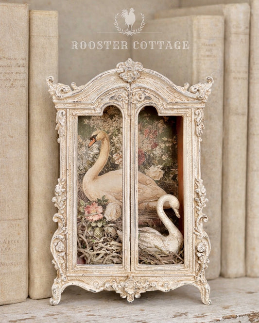 The Swan Garden Armoire – Illuminated Miniature Cabinet
