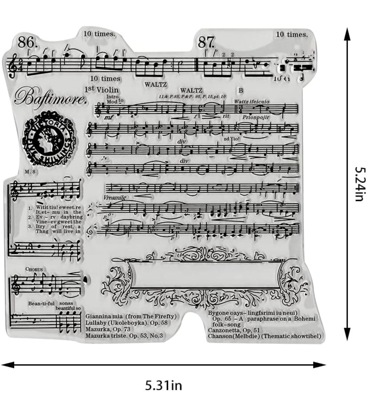 Sheet Music Clear Stamp