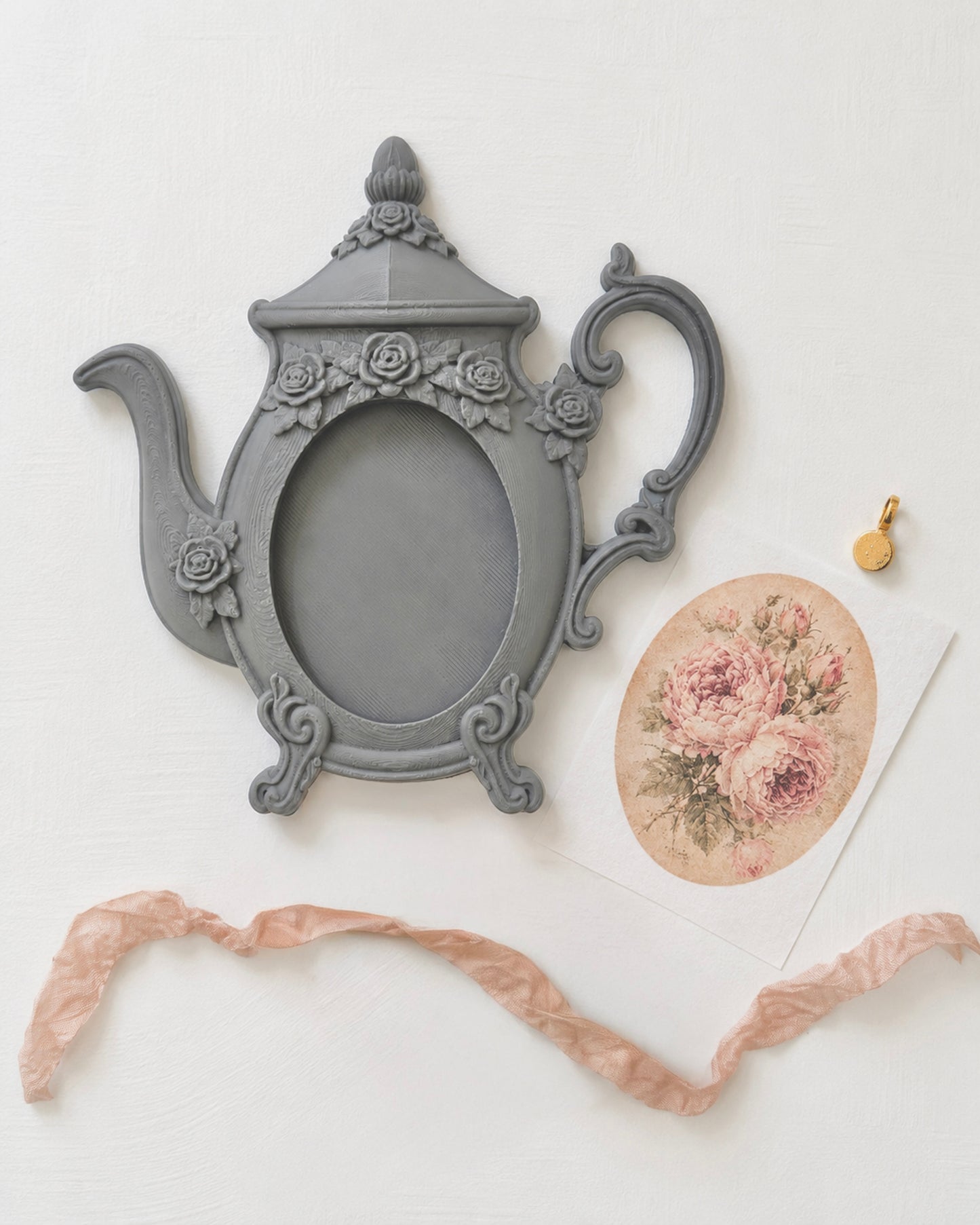 DIY French Manor Teapot Frame Ornament Kit (Unfinished)