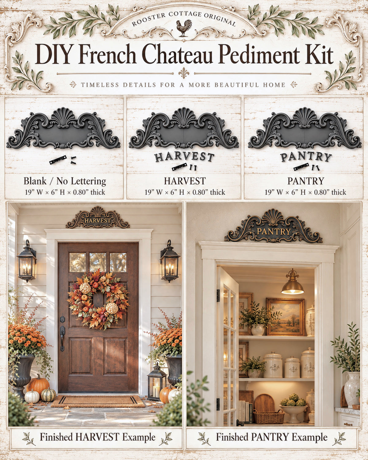 DIY French Chateau Pediment Kit (Unfinished)