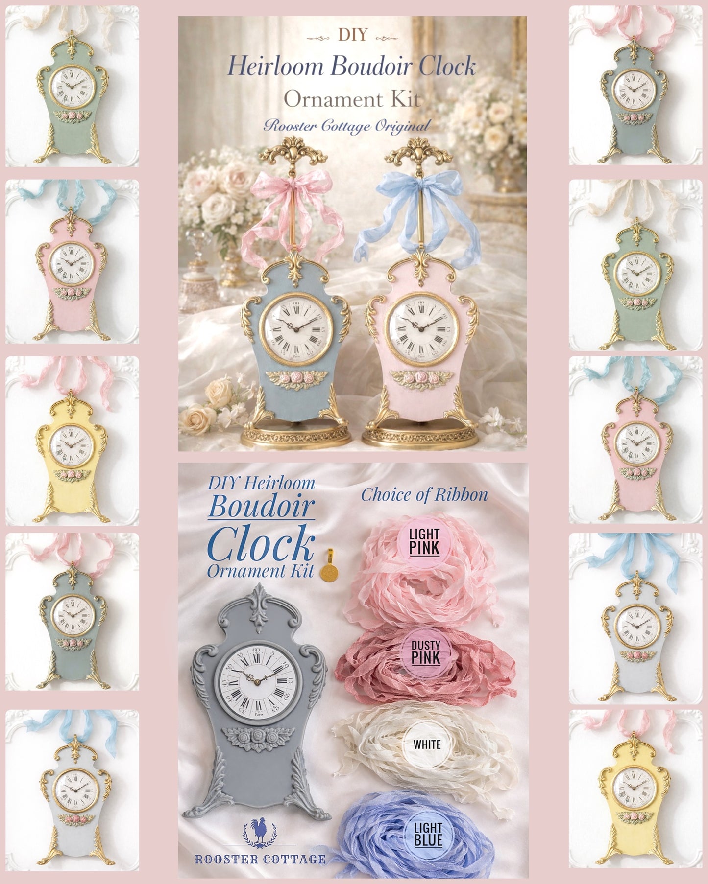 DIY Heirloom Boudoir Clock Ornament Kit