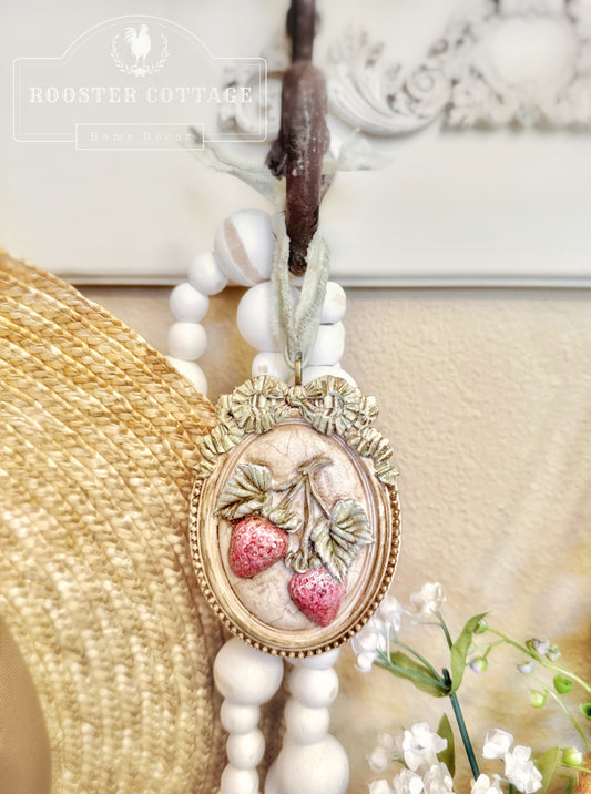 Framed Botanical Strawberry Ornament