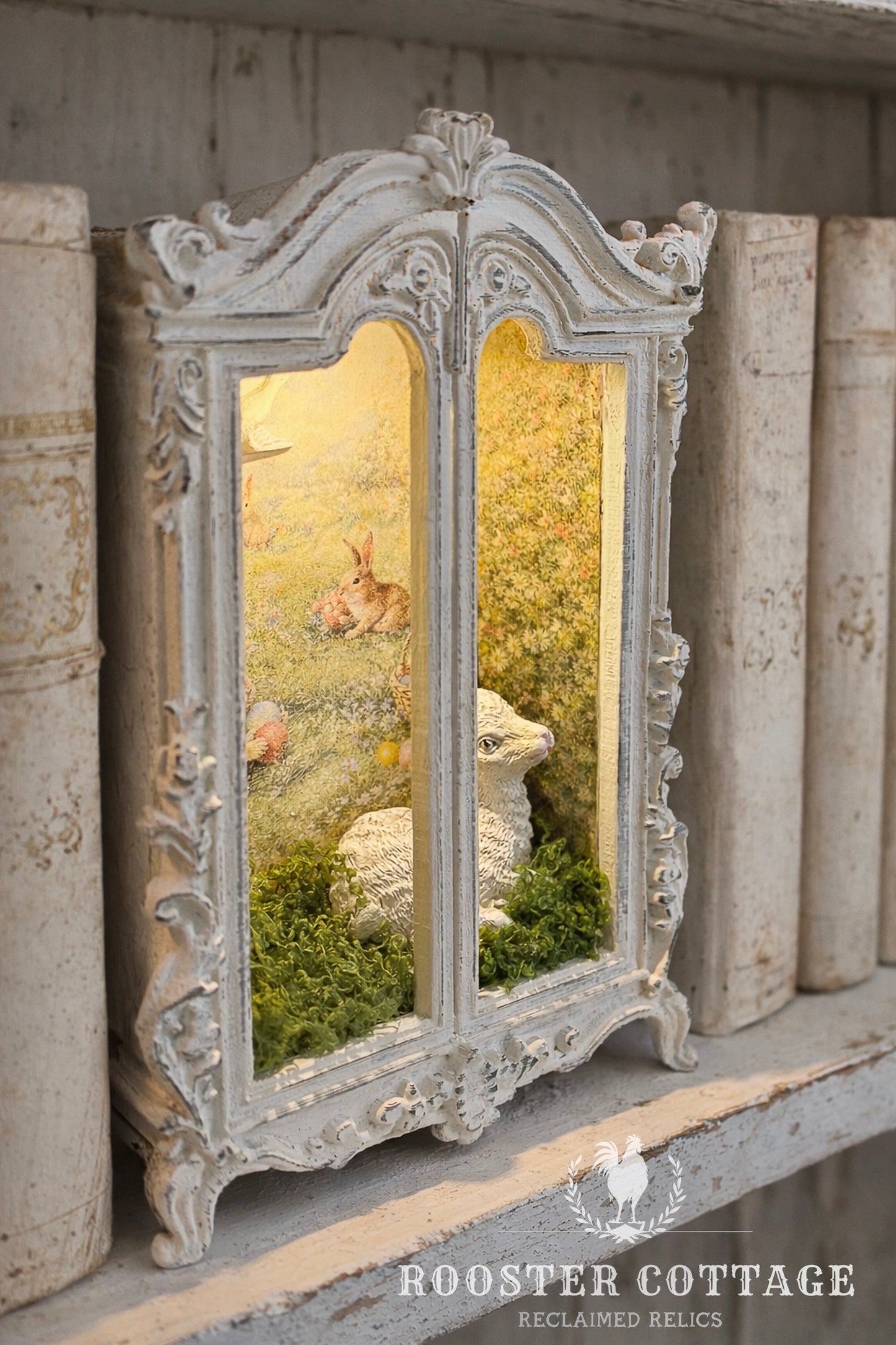 Spring Meadow Bunny & Lamb Armoire - Illuminated
