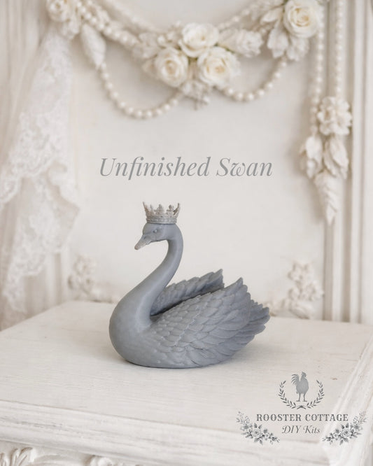 DIY Crowned Swan Figurine (3D Printed – Unfinished)