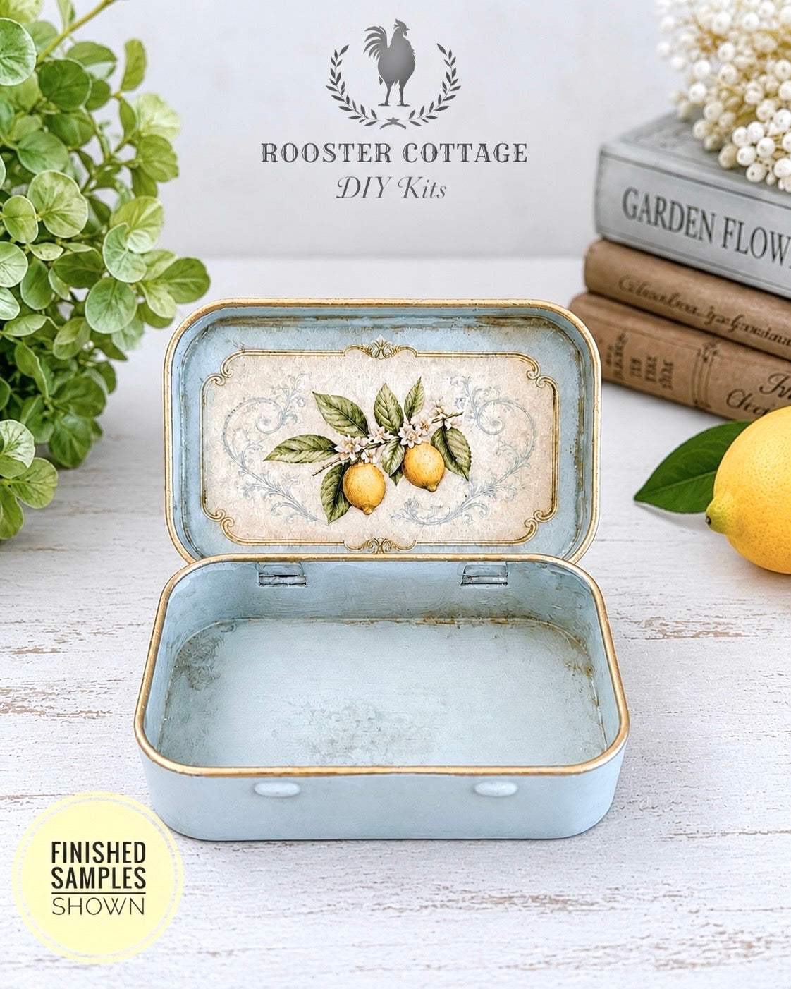 DIY Lemon Grove Keepsake Tin Box Kit (Unfinished)