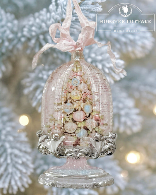 Pink Christmas Tree Cloche Ornament