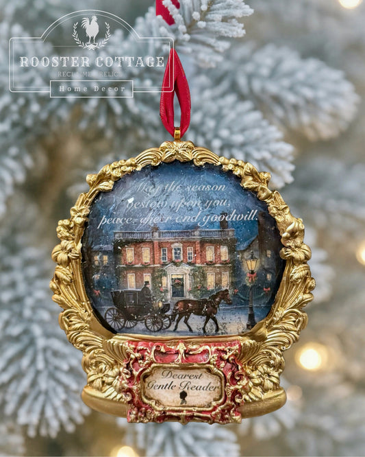 Dearest Gentle Reader Snow Globe Ornament - Illuminated