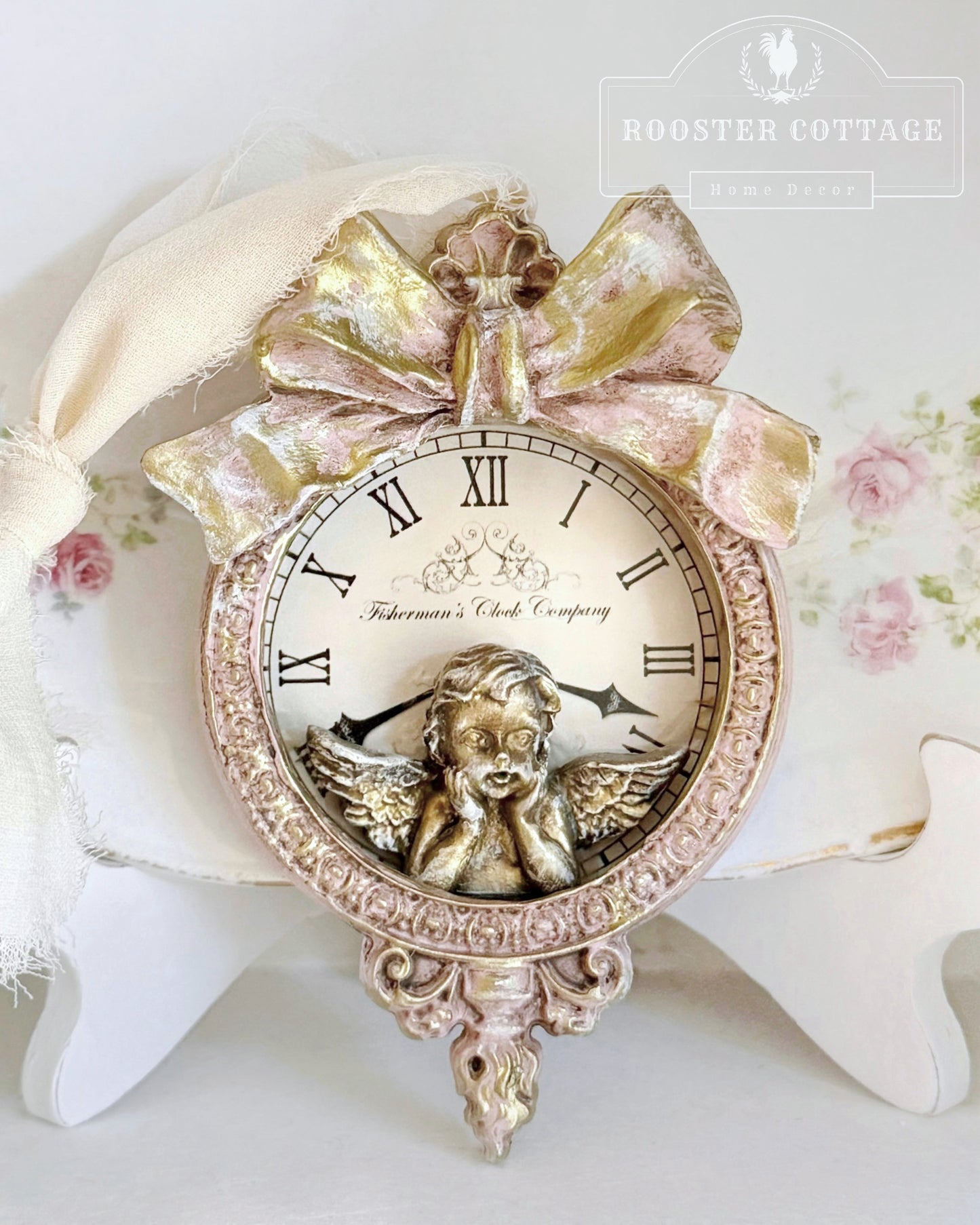 Timeless Cherub Clock Ornament