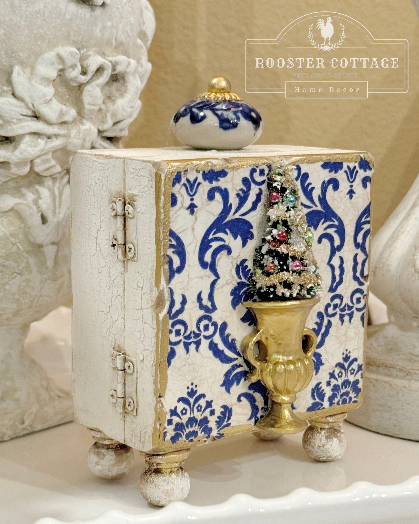 Blue & White Porcelain Christmas Diorama Box