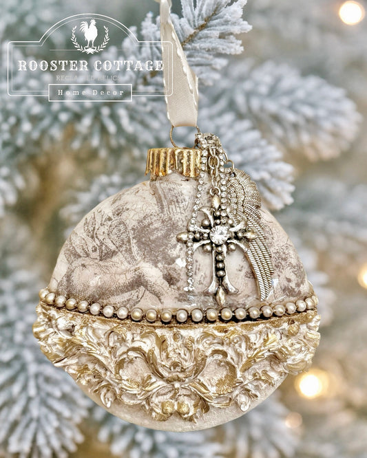 Jewel Adorned Cherub Ornament