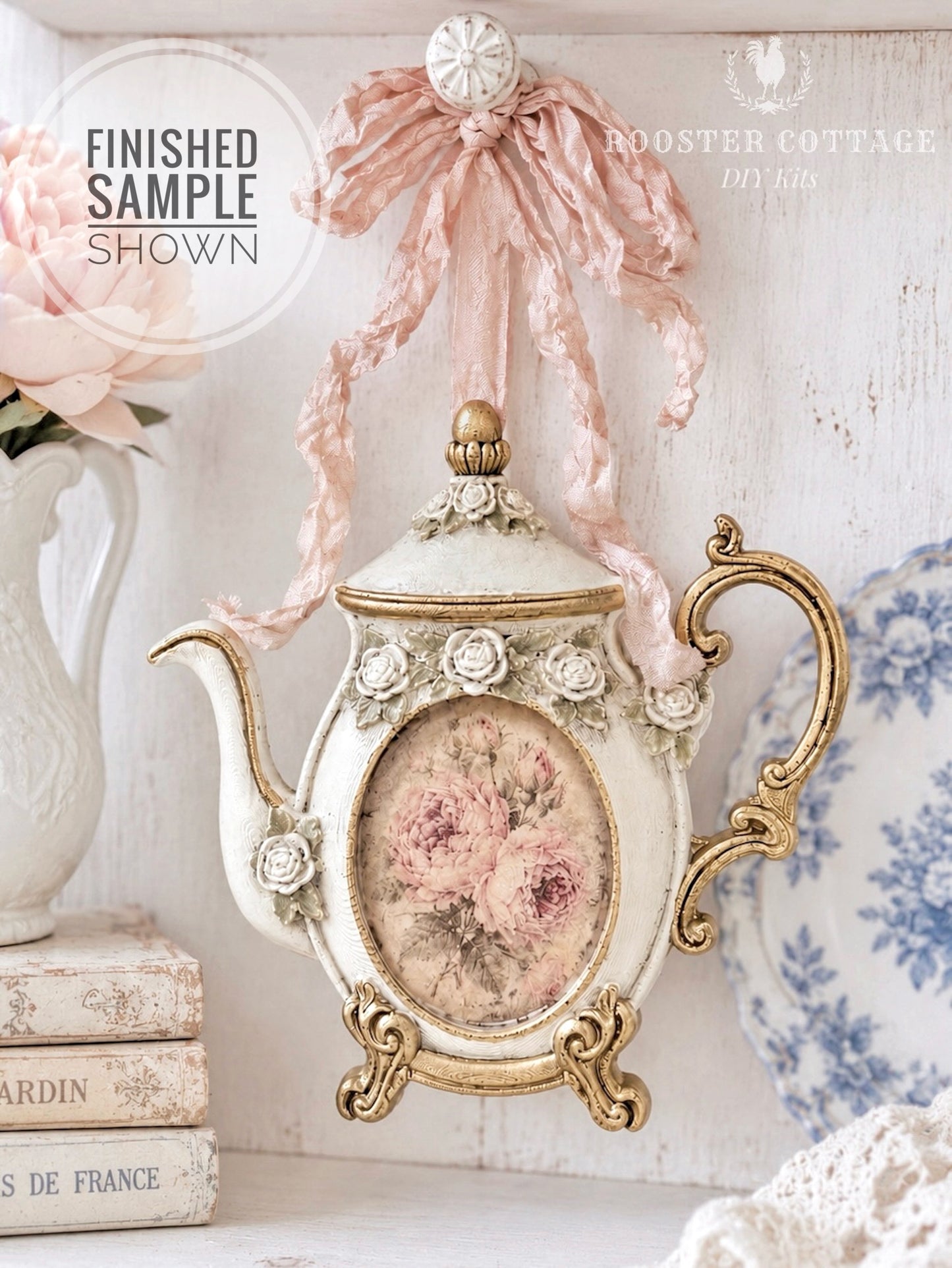 DIY French Manor Teapot Frame Ornament Kit (Unfinished)