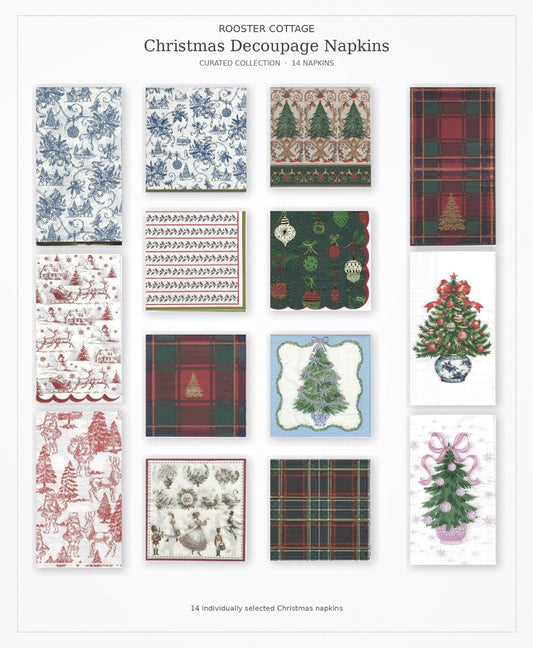 Christmas Decoupage Napkins – Curated Collection of 14 Designs