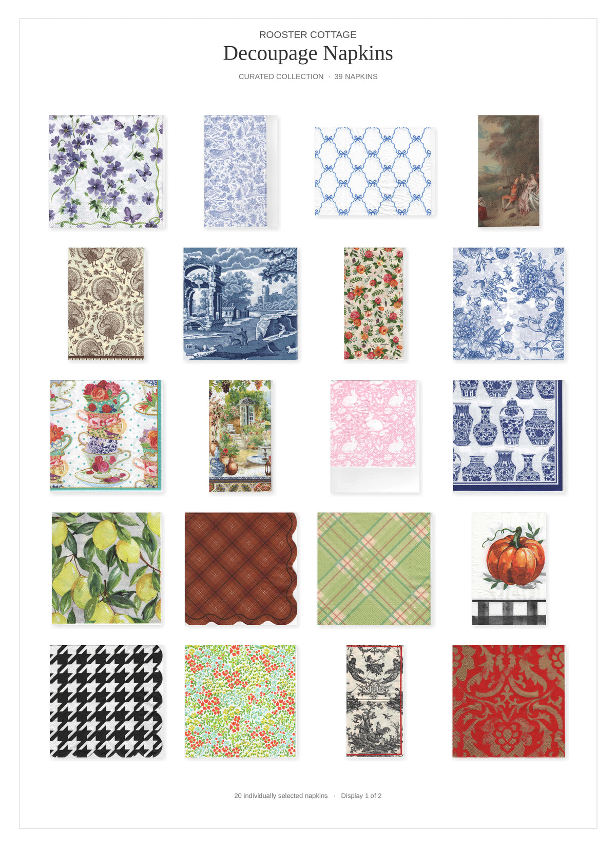 Decoupage Napkins – Curated Collection of 53 Designs
